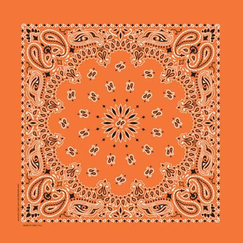 Traditional Paisley Bandanna, B22PAI-009, Orange