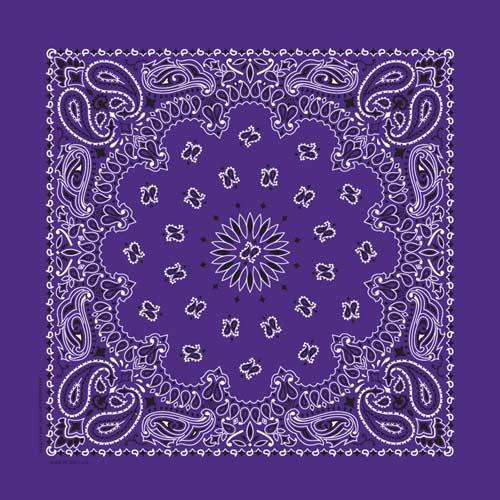 Traditional Paisley Bandanna, B22PAI-013, Purple