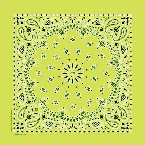 Traditional Paisley Bandanna, B22PAI-029, Lime