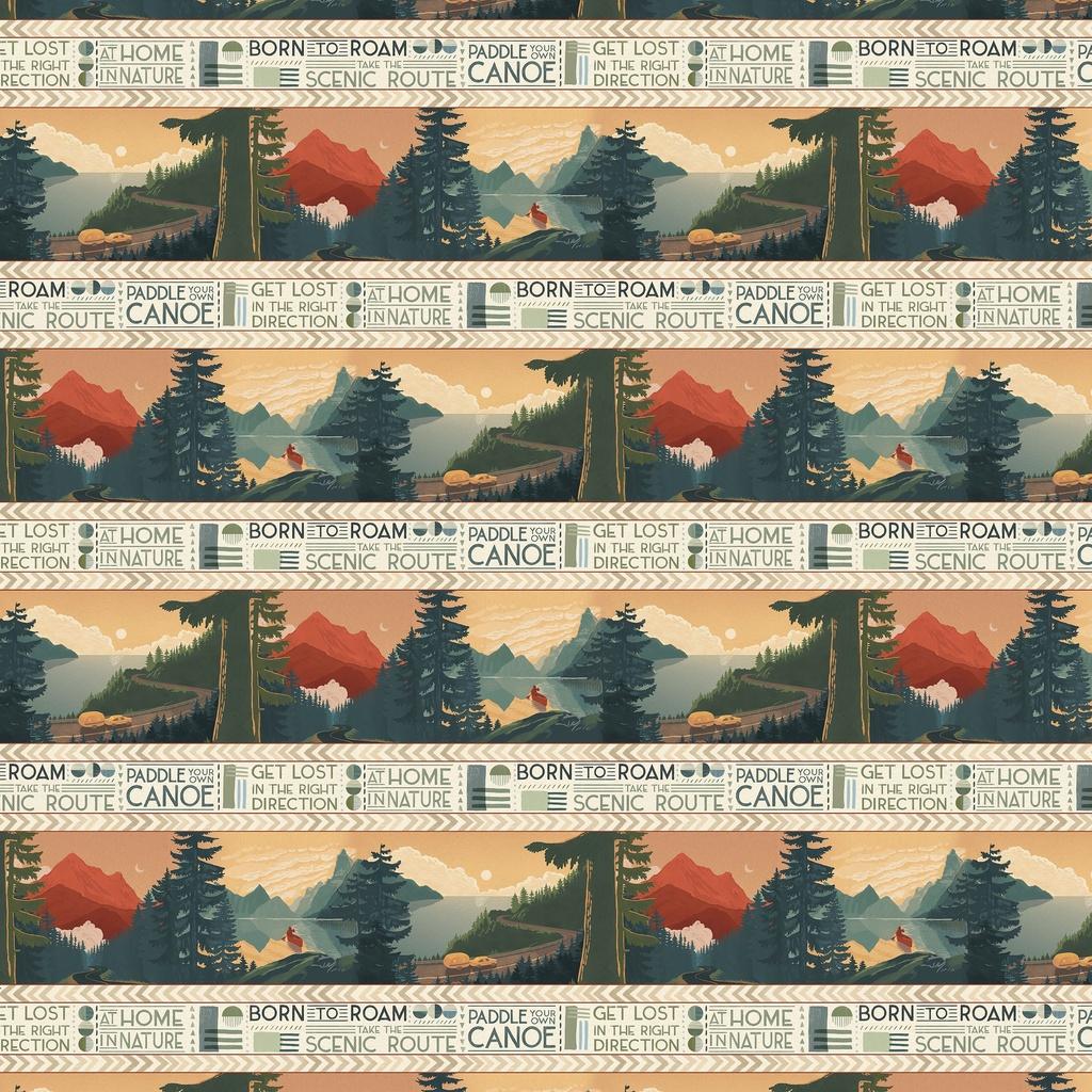White Owl Textiles Paddle & Pine, W135-022-503, Multi,