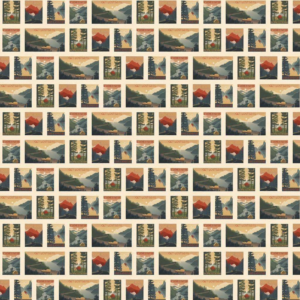 White Owl Textiles Paddle & Pine, W135-023-035, Multi,