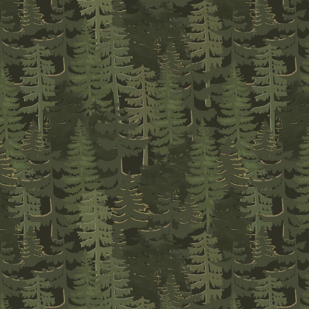White Owl Textiles Paddle & Pine, W135-026-662, Green,