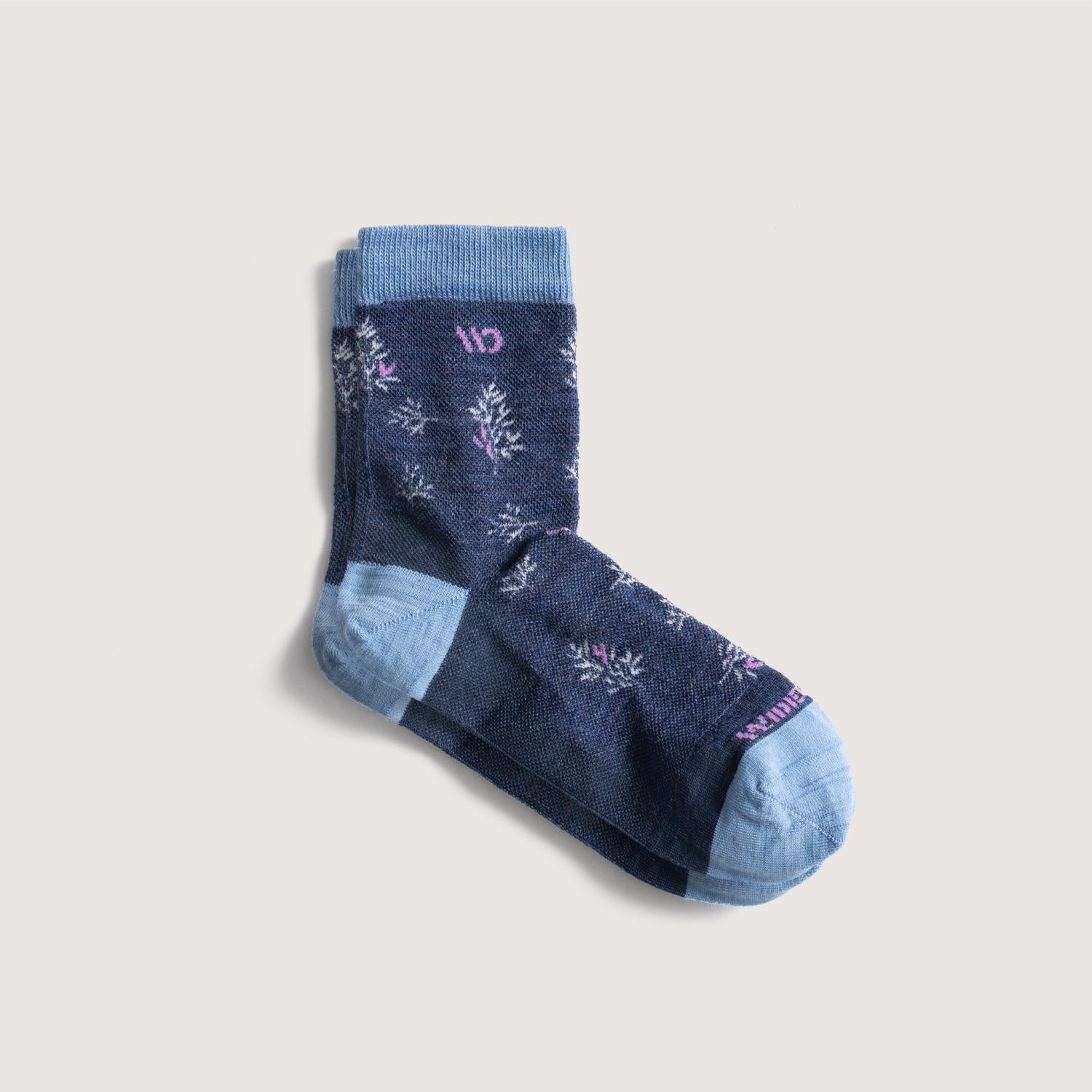 Wide Open, Foliage Micro Crew Sock, 9503-DEN, Denim, S