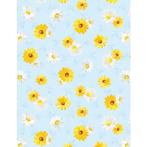 Wilmington Prints® Bees & Blooms, 1077-89284-451, Blue,