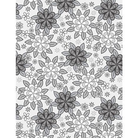 Wilmington Prints®, Cottage Reverie, 3079-48552-910, Light Gray, Flowers
