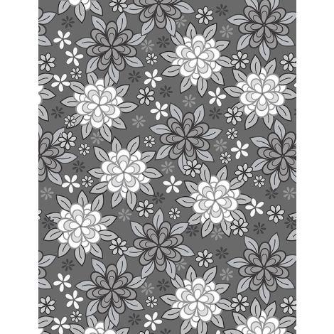 Wilmington Prints®, Cottage Reverie, 3079-48552-919, Dark Gray, Flowers