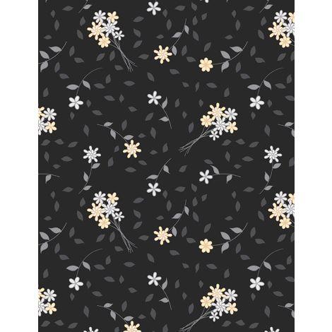 Wilmington Prints®, Cottage Reverie, 3079-48553-929, Black, Flowers
