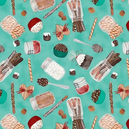 Wilmington Prints, Danielle Leone, Cocoa Sweet, 3017-27673-713, Teal