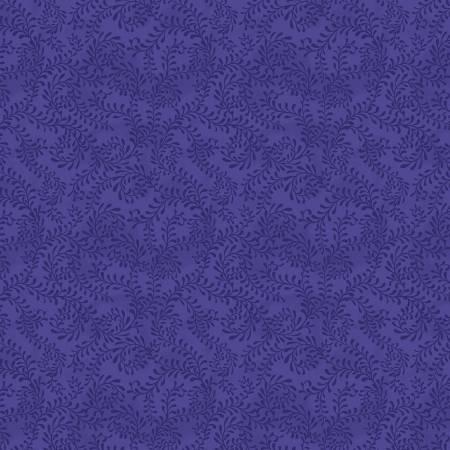 Wilmington Prints, Danielle Leone, Swirling Leaves, 3017-27650-664, Indigo purple