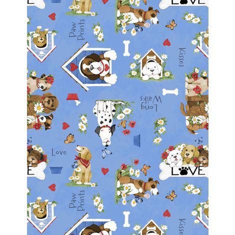 Wilmington Prints® Paws At Play, 3023-39919-421, Blue,