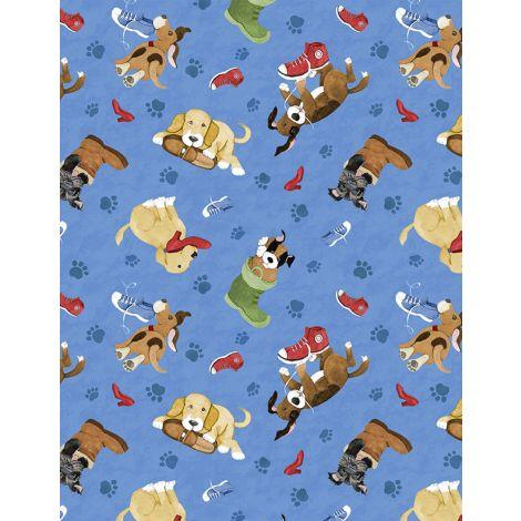 Wilmington Prints® Paws At Play, 3023-39920-453, Dark Blue,