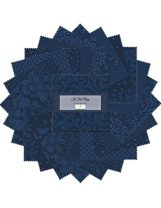 Wilmington Prints® Pre-Cuts, In The Navy, 5" Squares, 505-31-505