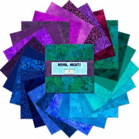Wilmington Prints® Pre-Cuts, Royal Nights, 5" Squares, 505-28-505