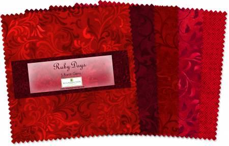 Wilmington Prints® Pre-Cuts, Ruby Days, 5" Squares, 507-3-507
