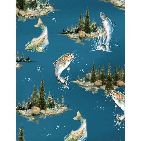 Wilmington Prints® Reeled In, 3061-21770-474, Blue,
