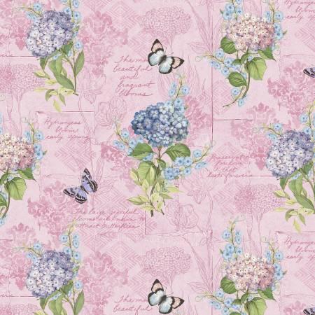 Wilmington Prints, Susan Winget, Hydrangea Mist, 3023-39821-363, Pink