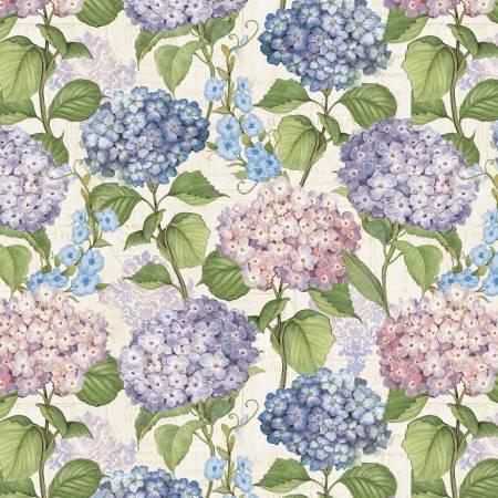 Wilmington Prints, Susan Winget, Hydrangea Mist, 3023-39822-234, Cream