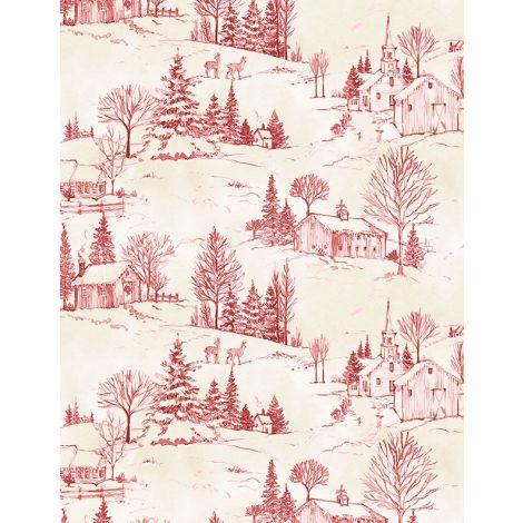 Wilmington Prints® The Jolly North, 3036-18064-233, Cream/Red,