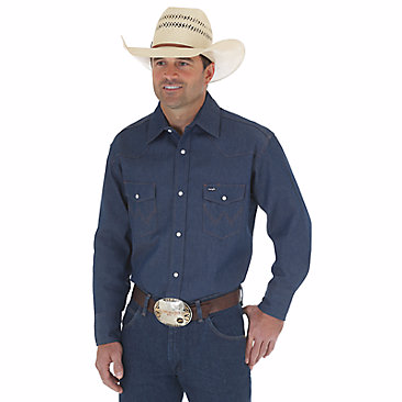 Wrangler® Cowboy Cut Long Sleeve Work Shirt, 70127MW, Denim